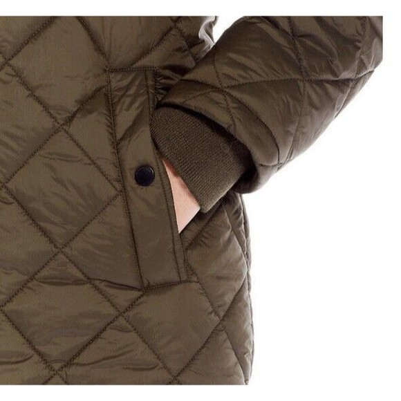 *SOLD* NWT Weatherproof Hooded Diamond-Quilted Duffle Coat Olive Green XL - Picture 4 of 5